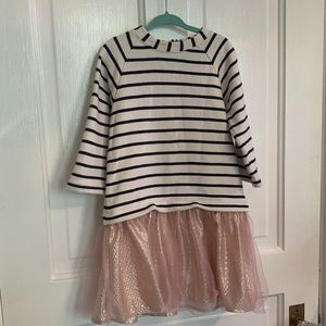 Crewcuts Dress with sweatshirt top and tulle bottom. Girls size 5